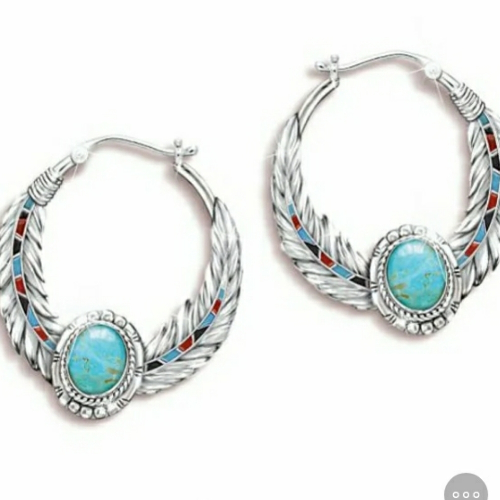 American indian inspired turquoise Earrings.
